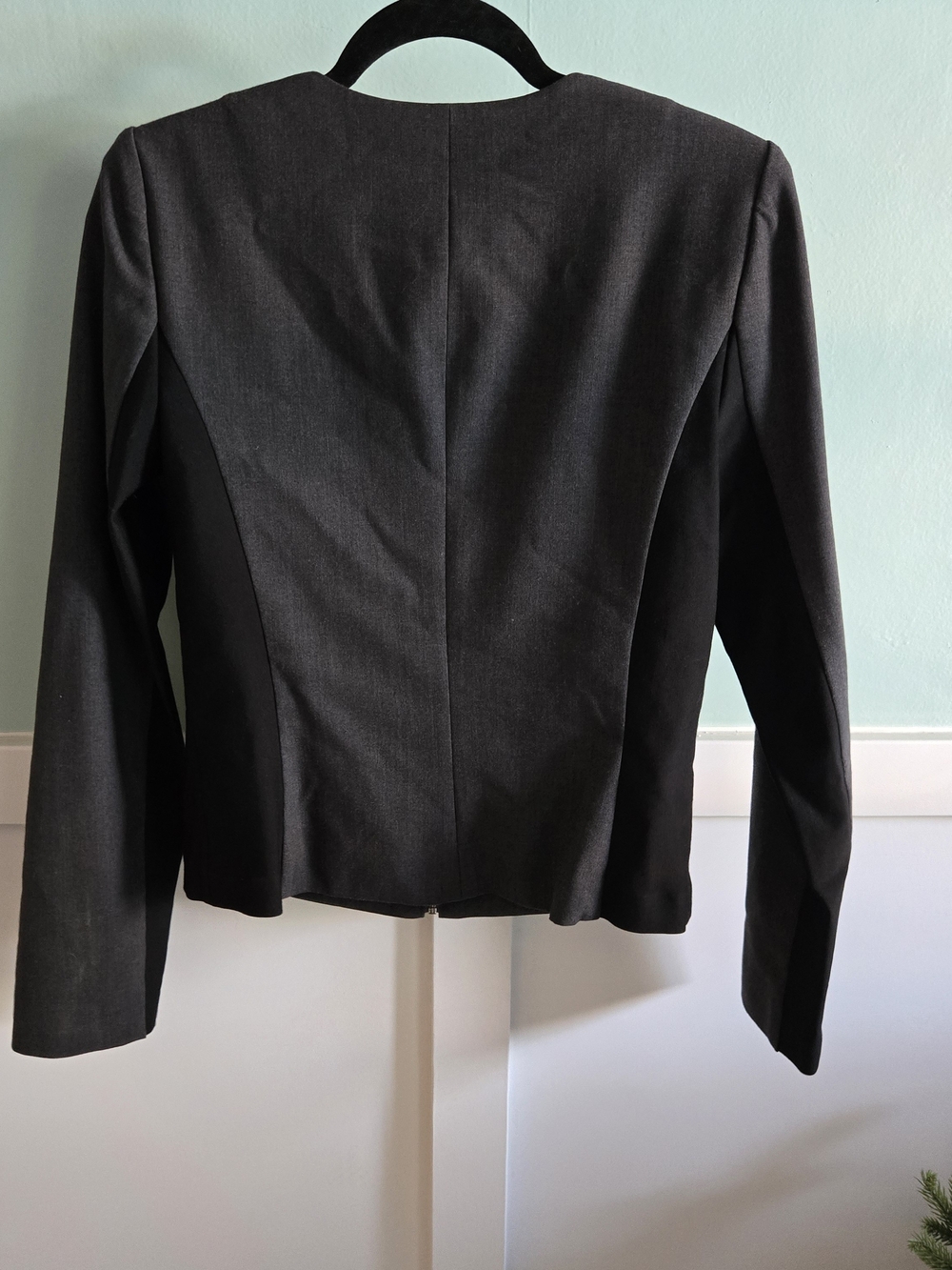 Calvin Klein Invisible Fit Solutions Blazer Zip-Front Side Panel Dark Gray Sz 6 - Picture 3 of 14
